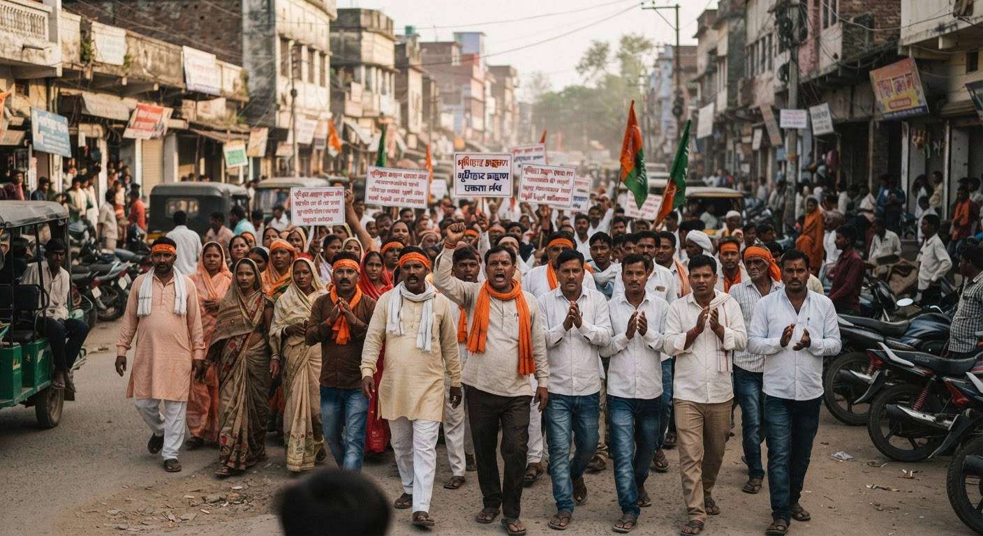 लखीसराय में भूमिहार ब्राह्मण समाज का आक्रोश मार्च, आरक्षण सुधार और यूजीसी एक्ट का विरोध