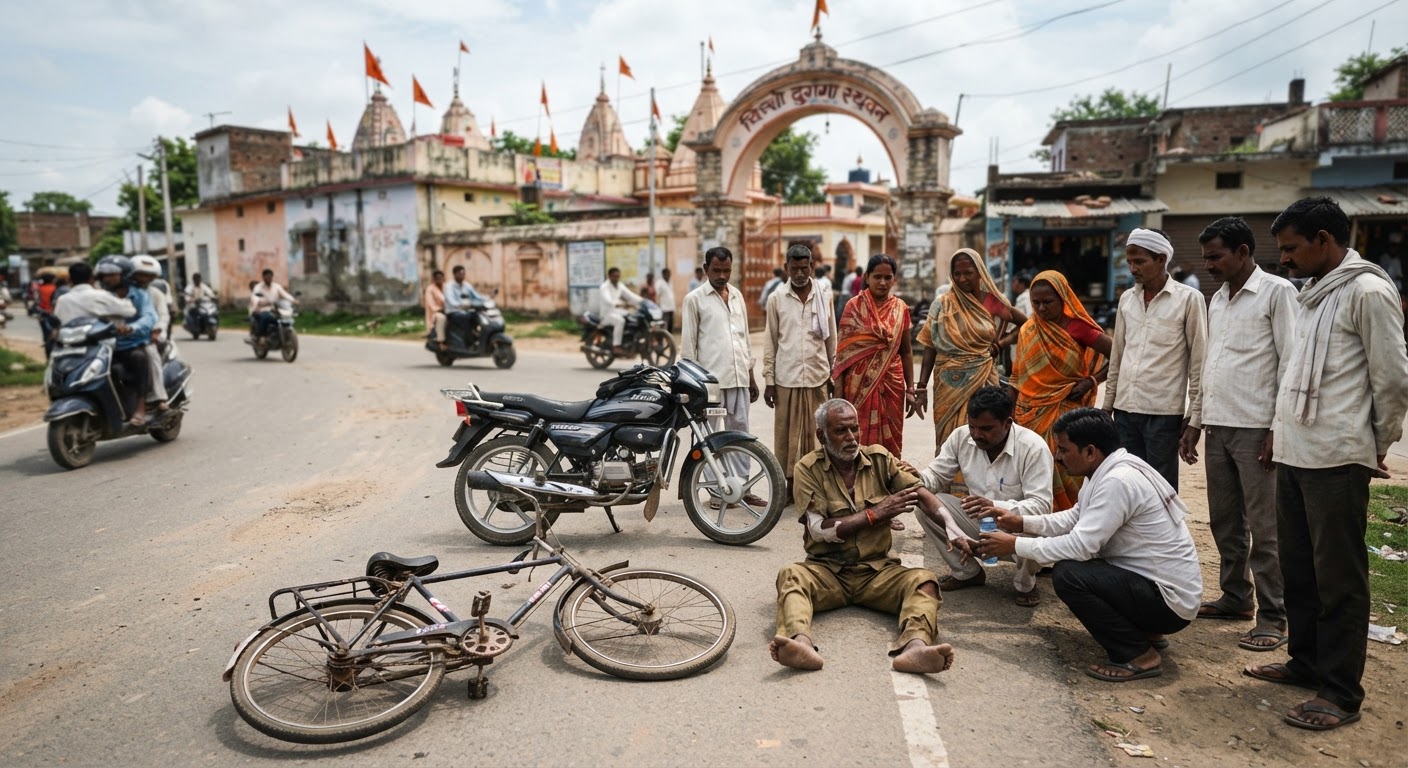 भागलपुर में दर्दनाक सड़क हादसा, जिच्छो दुर्गा स्थान के पास चौकीदार घायल