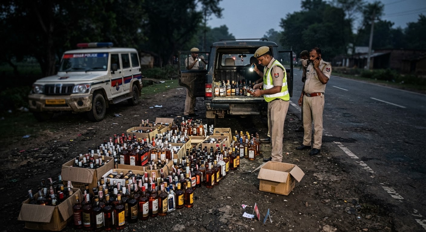 बड़ी कार्रवाई: पसराहा पुलिस ने पकड़ी 570 बोतल अवैध शराब