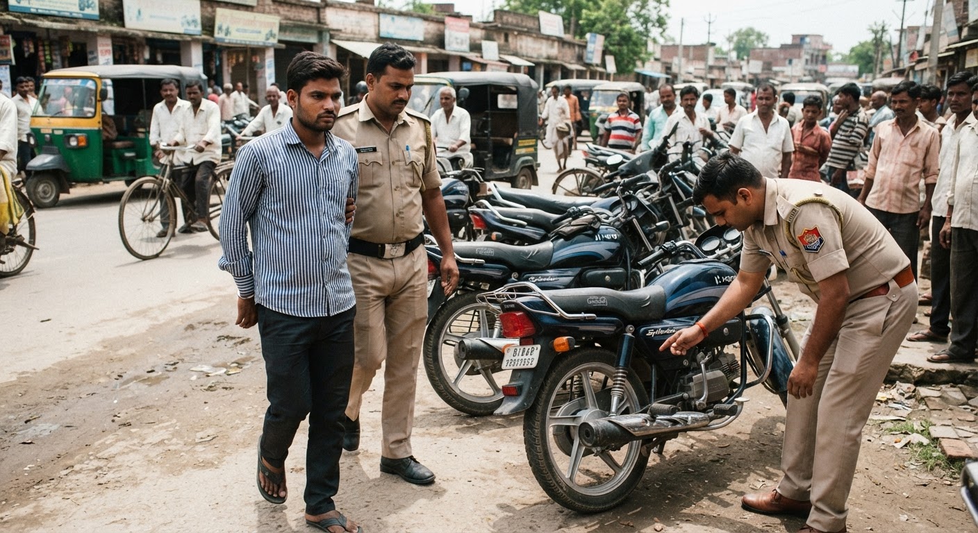 मधुसूदनपुर पुलिस ने पकड़ा अक्टूबर 2024 बाइक चोरी का आरोपी