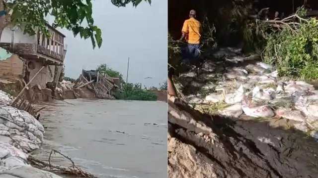 भागलपुर में गंगा कटाव से सौ साल पुराना मंदिर डूबा