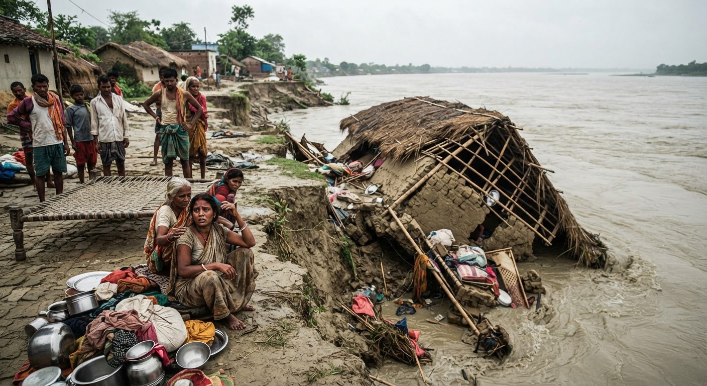 भागलपुर में गंगा नदी का भयानक कटाव, जानिए कैसे 40 हजार लोग हुए प्रभावित!