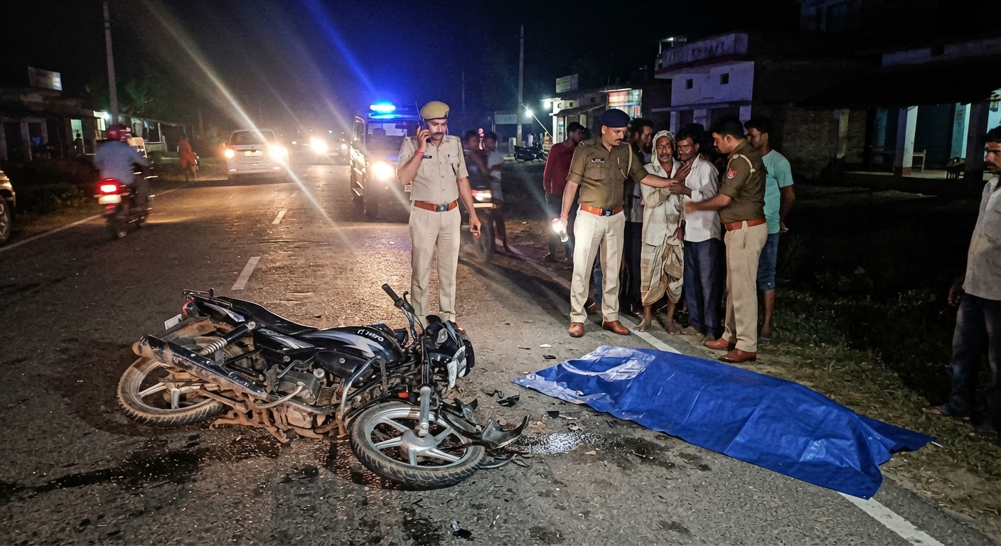 खगड़िया में भीषण सड़क हादसा: अज्ञात वाहन की टक्कर से बाइक सवार युवक की दर्दनाक मौत
