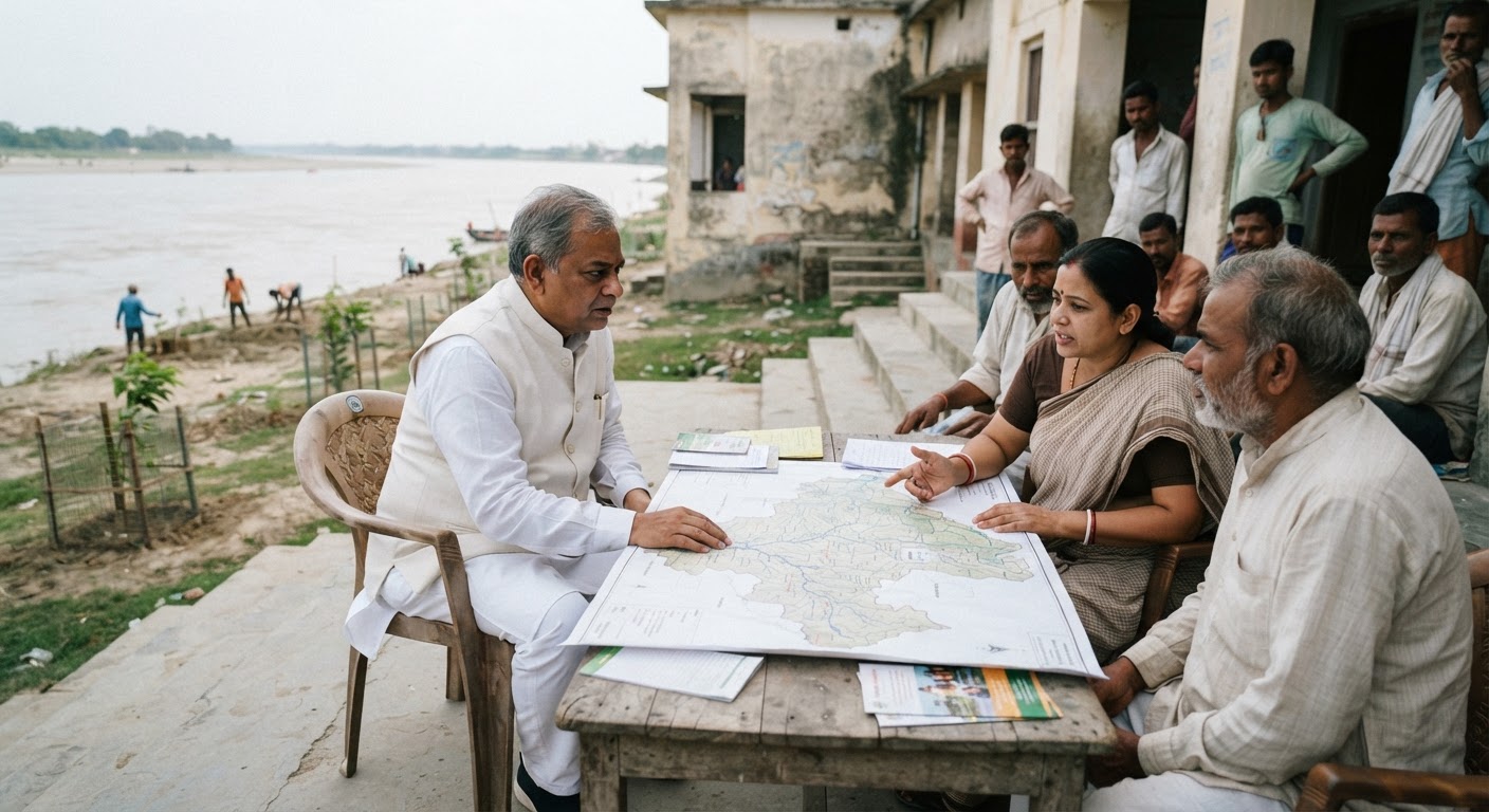गंगा बचाओ को लेकर विधायक ललित नारायण मंडल से मिला गंगा समग्र का दल