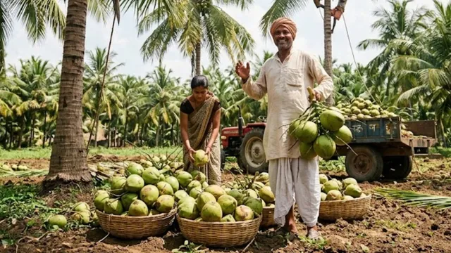 भागलपुर में नारियल की खेती से होगी कमाई, किसानों को मिल रहा भारी अनुदान