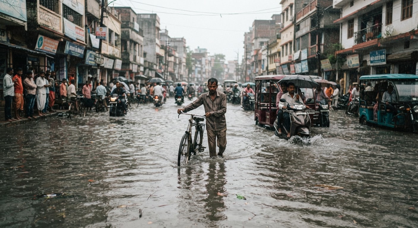 भारी बारिश से खुली भागलपुर नगर निगम की पोल, सड़कों पर जलभराव