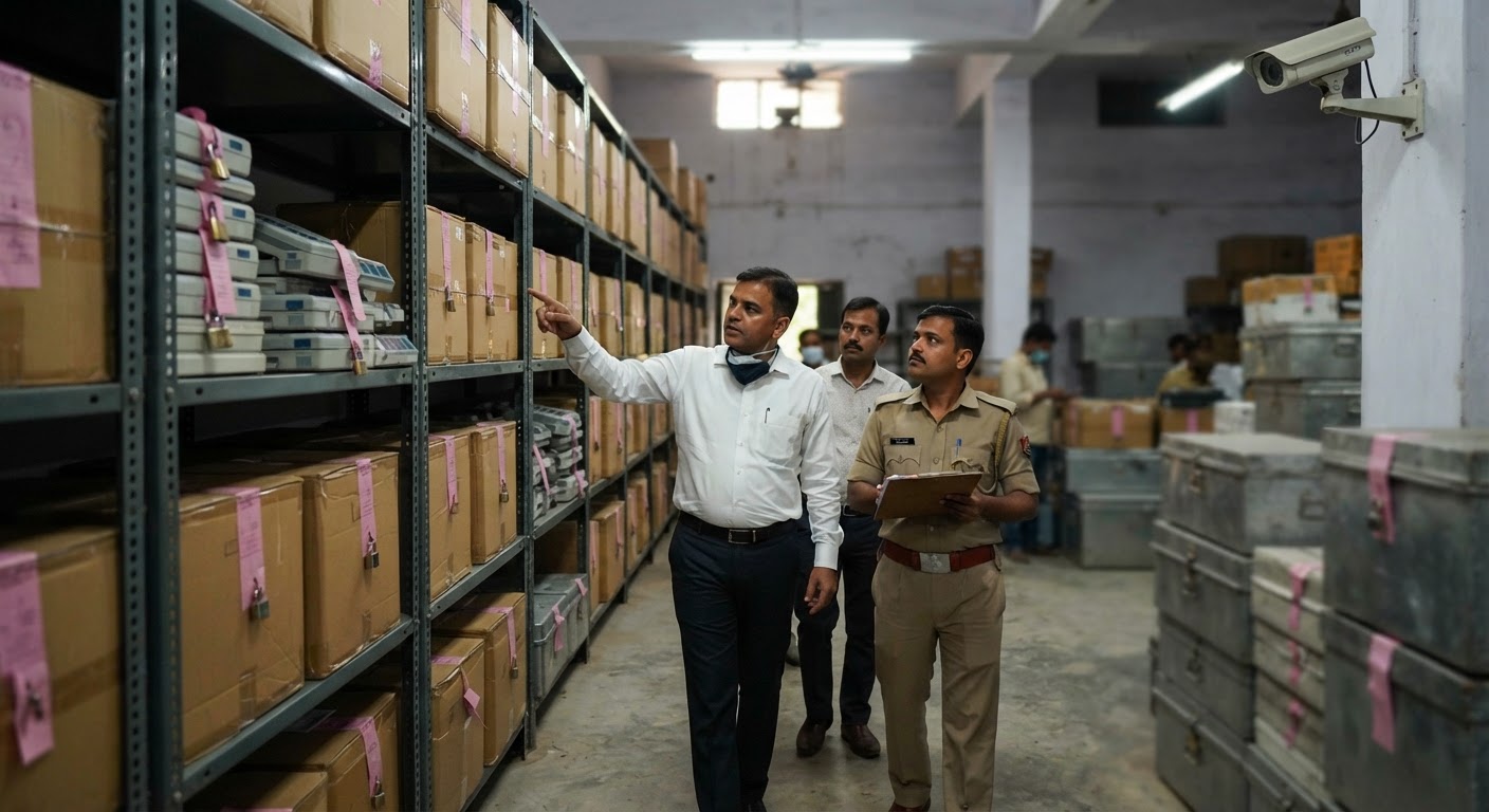 लखीसराय डीएम ने गांधी मैदान के पास चुनाव गोदाम का किया निरीक्षण