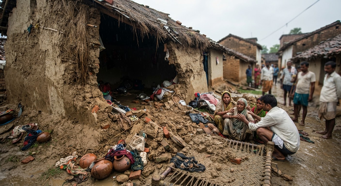 भागलपुर में दर्दनाक हादसा: भारी बारिश से मिट्टी की दीवार गिरी, 6 साल की बच्ची की मौत