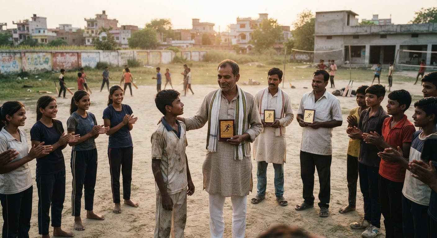 सहरसा में आजाद युवा विचार Manch ने तीन खेल कोचों को किया सम्मानित