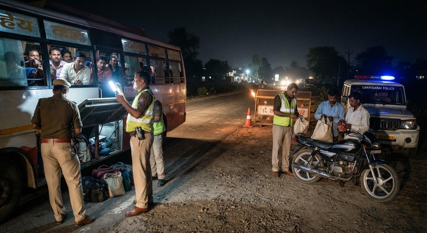 लखीसराय में अपराध रोकने के लिए पुलिस का 'रोको-टोको' अभियान