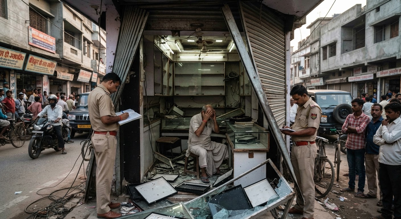 भागलपुर में बड़ी चोरी, थाने के पास ज्वेलरी दुकान का शटर तोड़कर लाखों के गहने चोरी