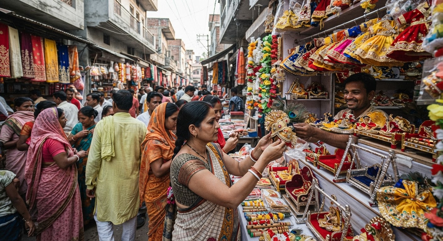 कृष्णजन्माष्टमी की धूम: फारबिसगंज में बाजारों में रौनक और मंदिरों में तैयारी