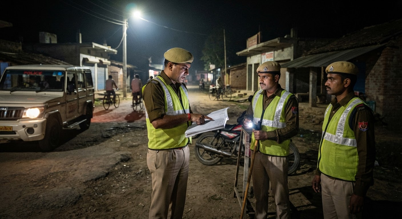 लखीसराय पुलिस ने सुरक्षा मजबूत करने के लिए की रात की गश्त और ड्यूटी की जांच