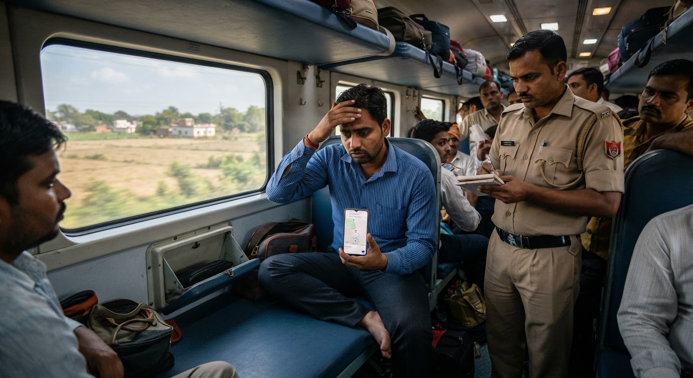 भागलपुर के पास गरीब रथ एक्सप्रेस में यात्री का आईफोन चोरी