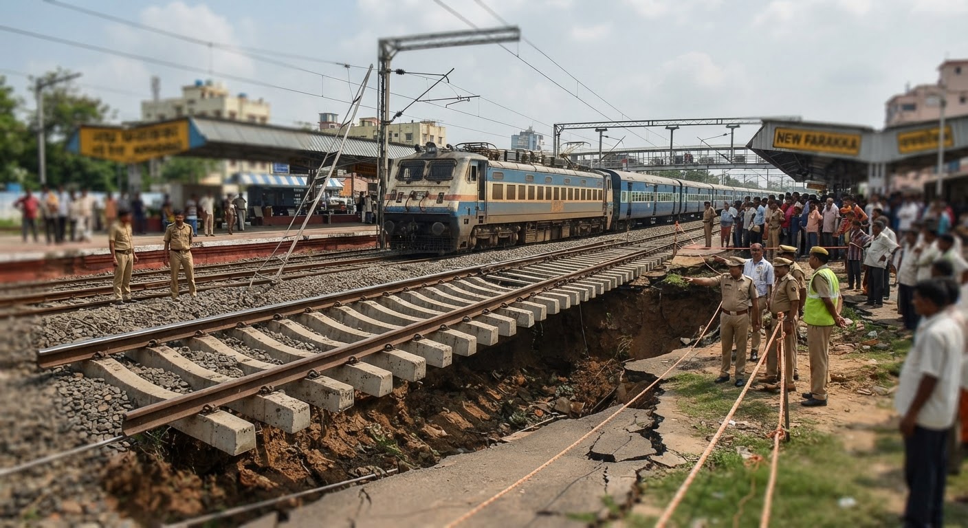 न्यू फरक्का में भारी भूधंसाव से ट्रेनें रद्द, यात्रियों के लिए बड़ी खबर
