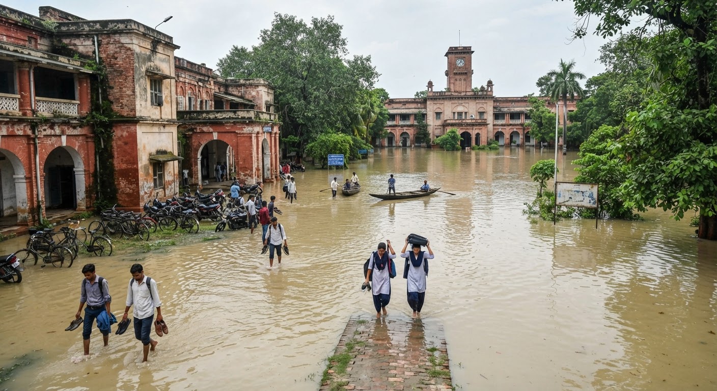 गंगा का बढ़ता पानी! TMBU कैंपस डूबा, खतरे के निशान से ऊपर नदी