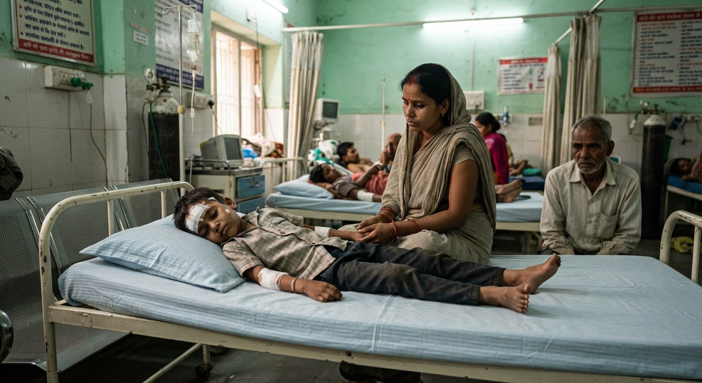 भगालपुरी मासूम की हालत गंभीर: सौतेले भाई-बहनों ने बेरहमी से पीटा, अस्पताल में भर्ती