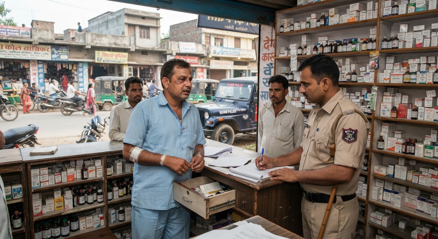 कुरसेला में दवा विक्रेता से रंगदारी मांगने पर हमला, पुलिस ने दो बदमाशों को दबोचा