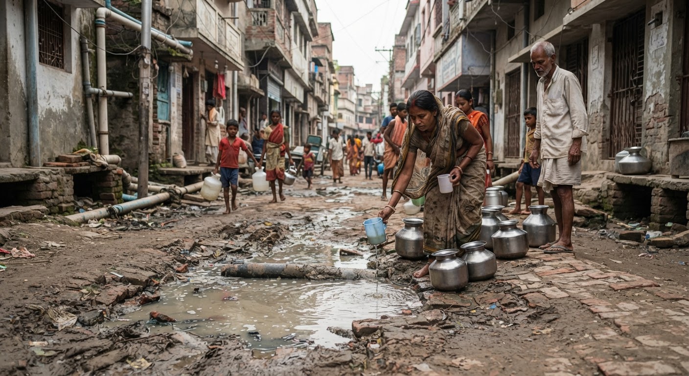 भागलपुर के वार्ड 6 और 7 में पानी की भारी किल्लत, जर्जर roads और पाइपलाइन की समस्या से लोग परेशान