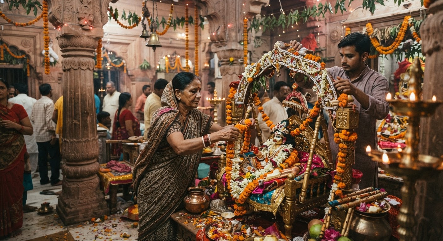 भागलपुर में श्रीकृष्ण जन्माष्टमी की धूम: मंदिरों में तैयारियां पूरी, बाजारों में उमड़ी भीड़