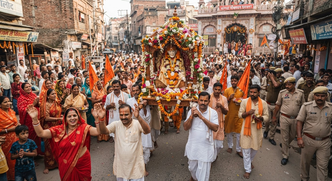 भागलपुर में श्री कृष्ण जन्माष्टमी पर निकली शानदार साई बाबा पालकी यात्रा