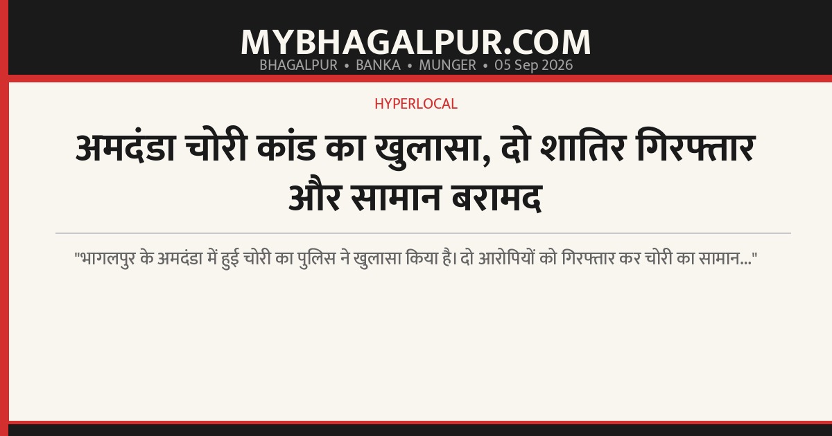 अमदंडा चोरी कांड का खुलासा, दो शातिर गिरफ्तार और सामान बरामद