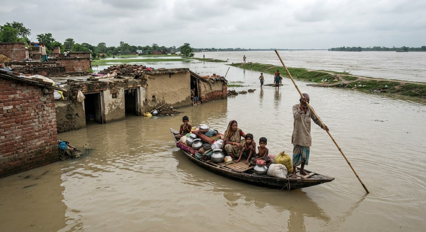 भागलपुर में गंगा और कोसी का जलस्तर बढ़ा, डराने लगा नदियों का पानी