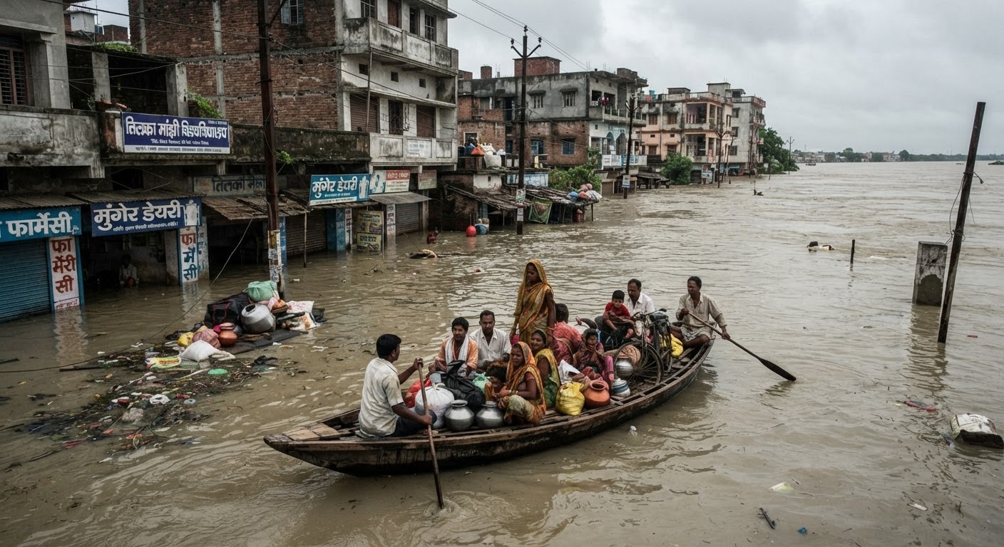 भागलपुर में गंगा का तांडव, निचले इलाकों में पानी घुसने से जनजीवन अस्त-व्यस्त