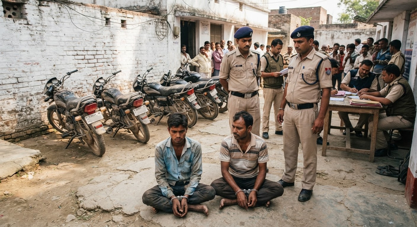 सहरसा पुलिस की बड़ी कार्रवाई, दो चोर गिरफ्तार और चार बाइक बरामद