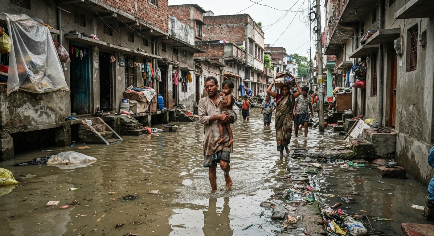 शर्मनाक लापरवाही: भागलपुर में गंगा का पानी घरों में घुसा, बाढ़ का भयानक संकट