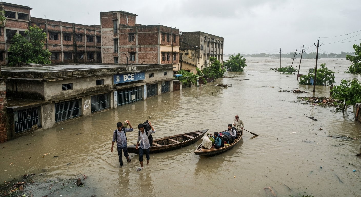 गंगा में आई भीषण बाढ़ से BCE कॉलेज का काम और परीक्षाएं दूसरी जगह शिफ्ट