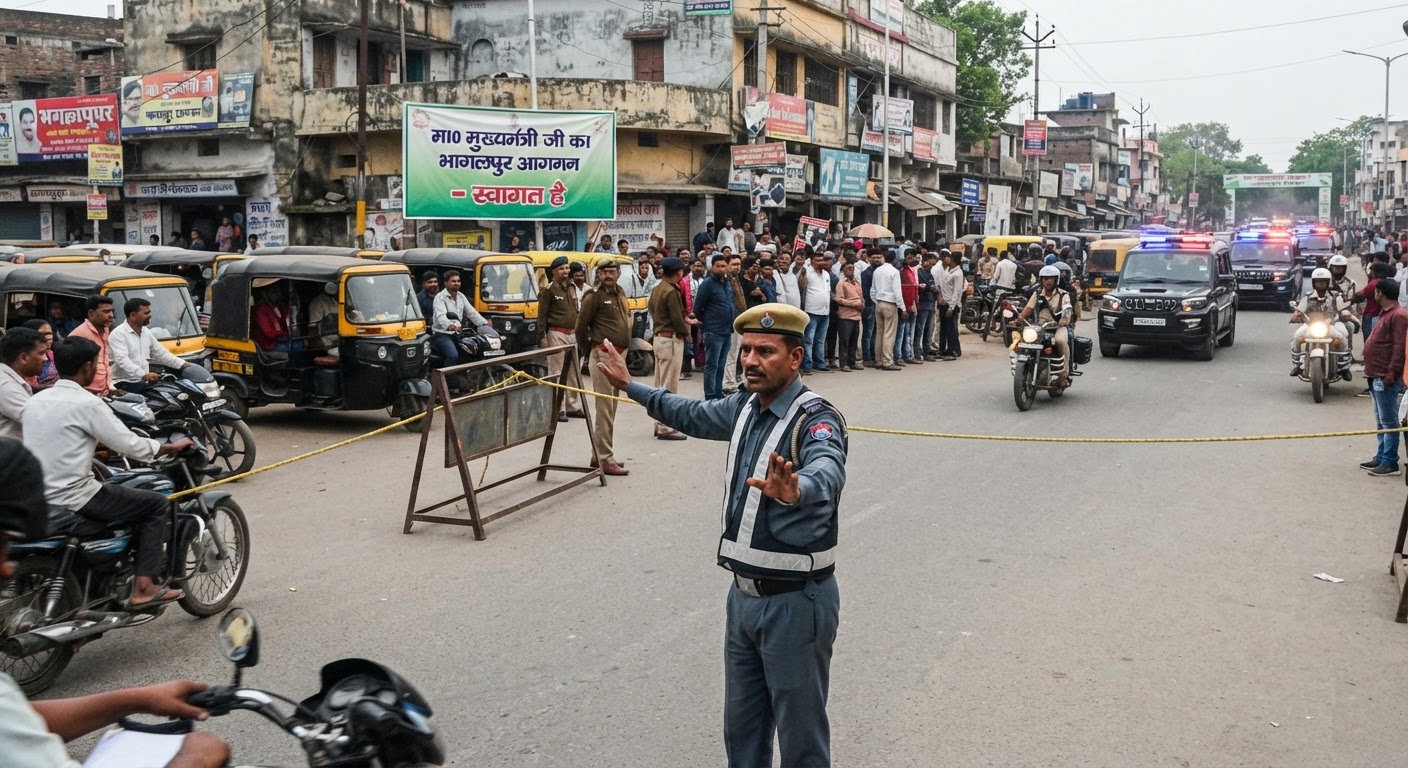 भागलपुर में सीएम के दौरे पर ट्रैफिक सख्त