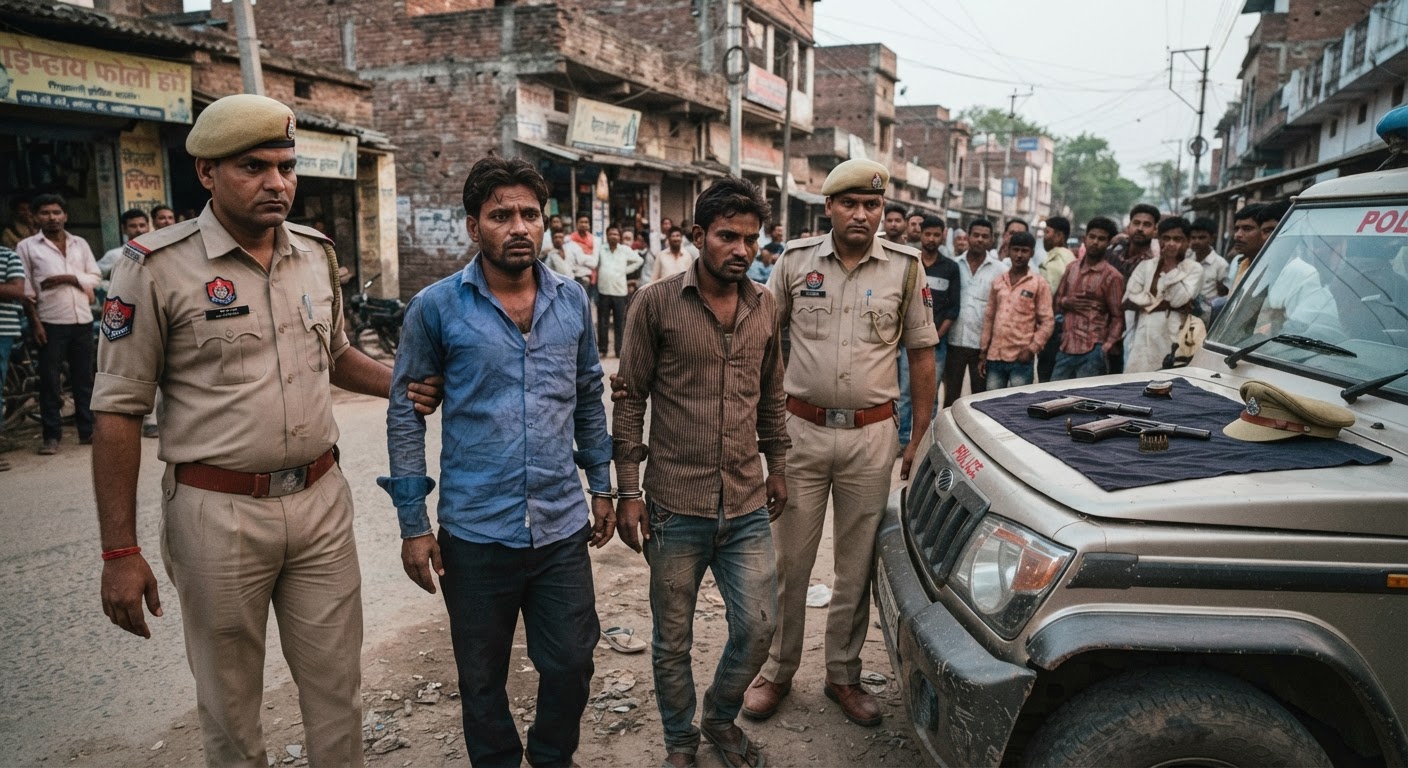 भागलपुर पुलिस की बड़ी कार्रवाई, हथियार के साथ दो अपराधी गिरफ्तार