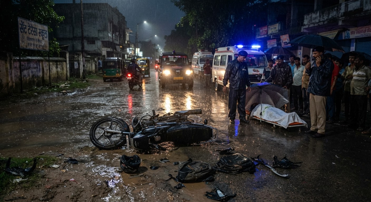 दर्दनाक सड़क हादसा: भागलपुर में तेज बारिश के बीच फिसली बाइक, सीमेंट कंपनी के युवा मैनेजर की मौत