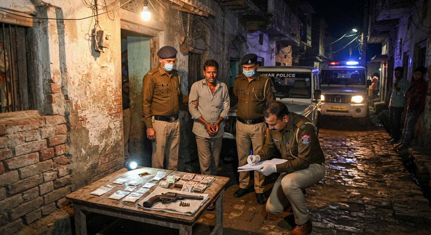 भागलपुर में पुलिस की बड़ी कार्रवाई, हथियार और ड्रग्स के साथ आरोपी गिरफ्तार