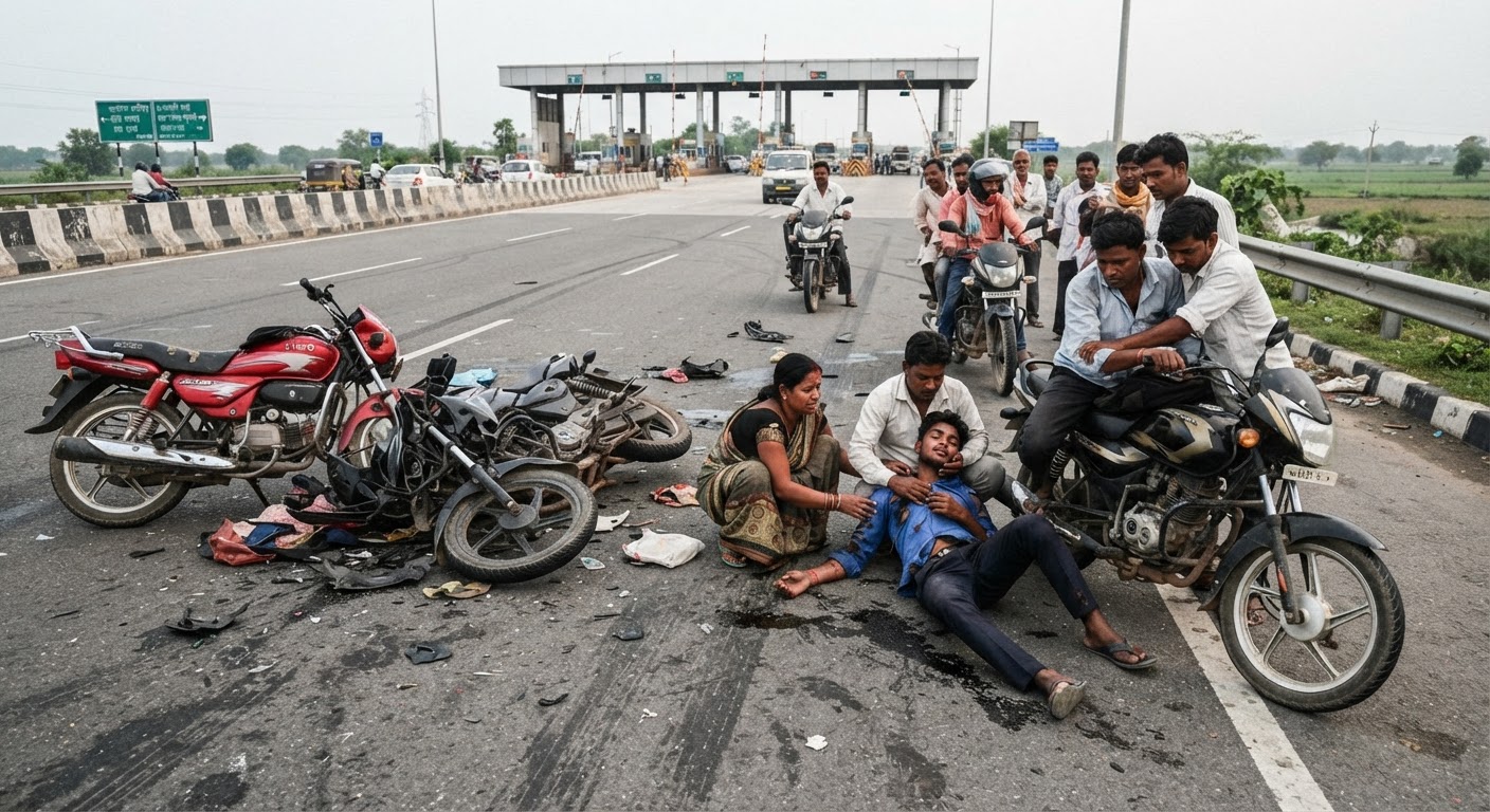 दर्दनाक हादसा: अररिया-फारबिसगंज फोरलेन पर बाइक टक्कर में युवक गंभीर रूप से घायल