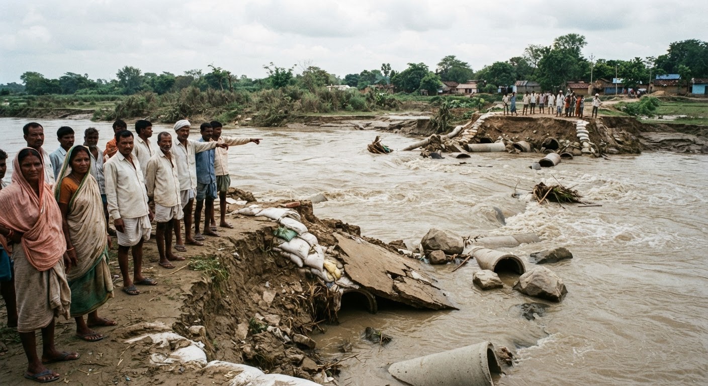 मुंगेर में महान नदी का डायवर्जन चार दिन में दूसरी बार बहा