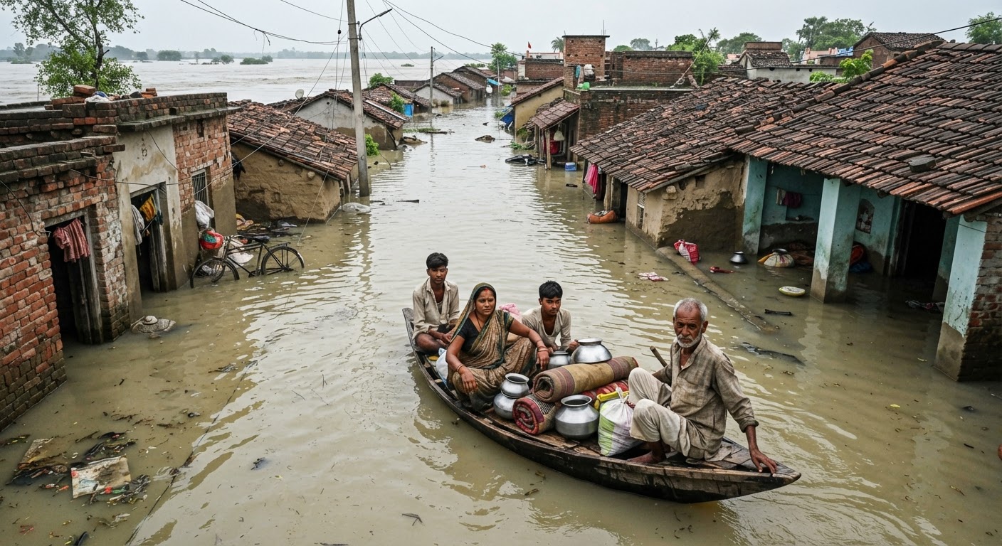 भागलपुर के पीरपैंती में बाढ़ का तांडव, गांवों में घुसा पानी