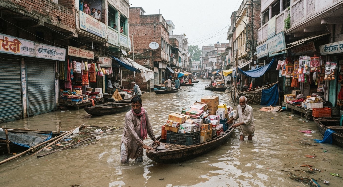 भागलपुर में बाढ़ से कारोबार ठप, त्योहारी सीजन में 50 करोड़ का नुकसान