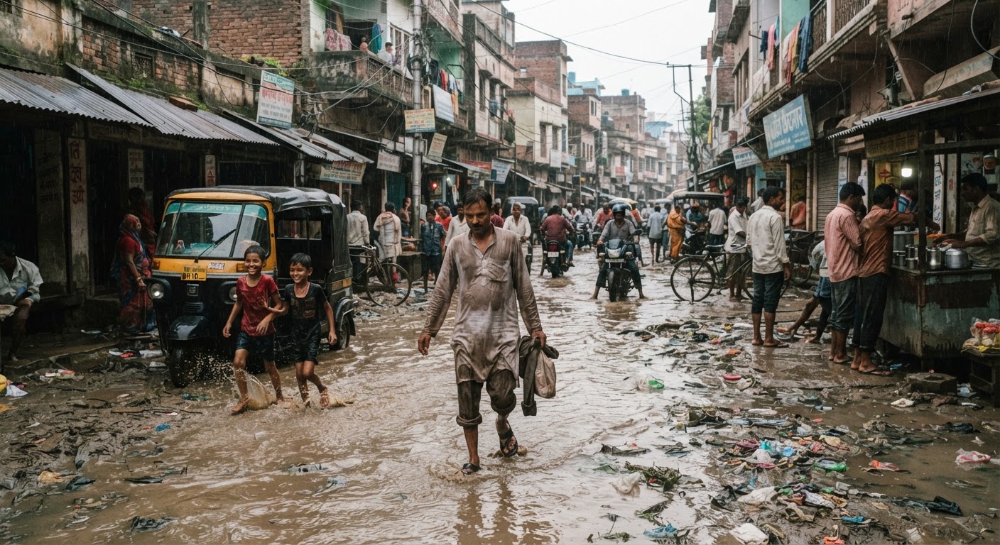 भागलपुर में भारी बारिश से उमस भरी गर्मी से राहत, लेकिन जलभराव से बढ़ी परेशानी