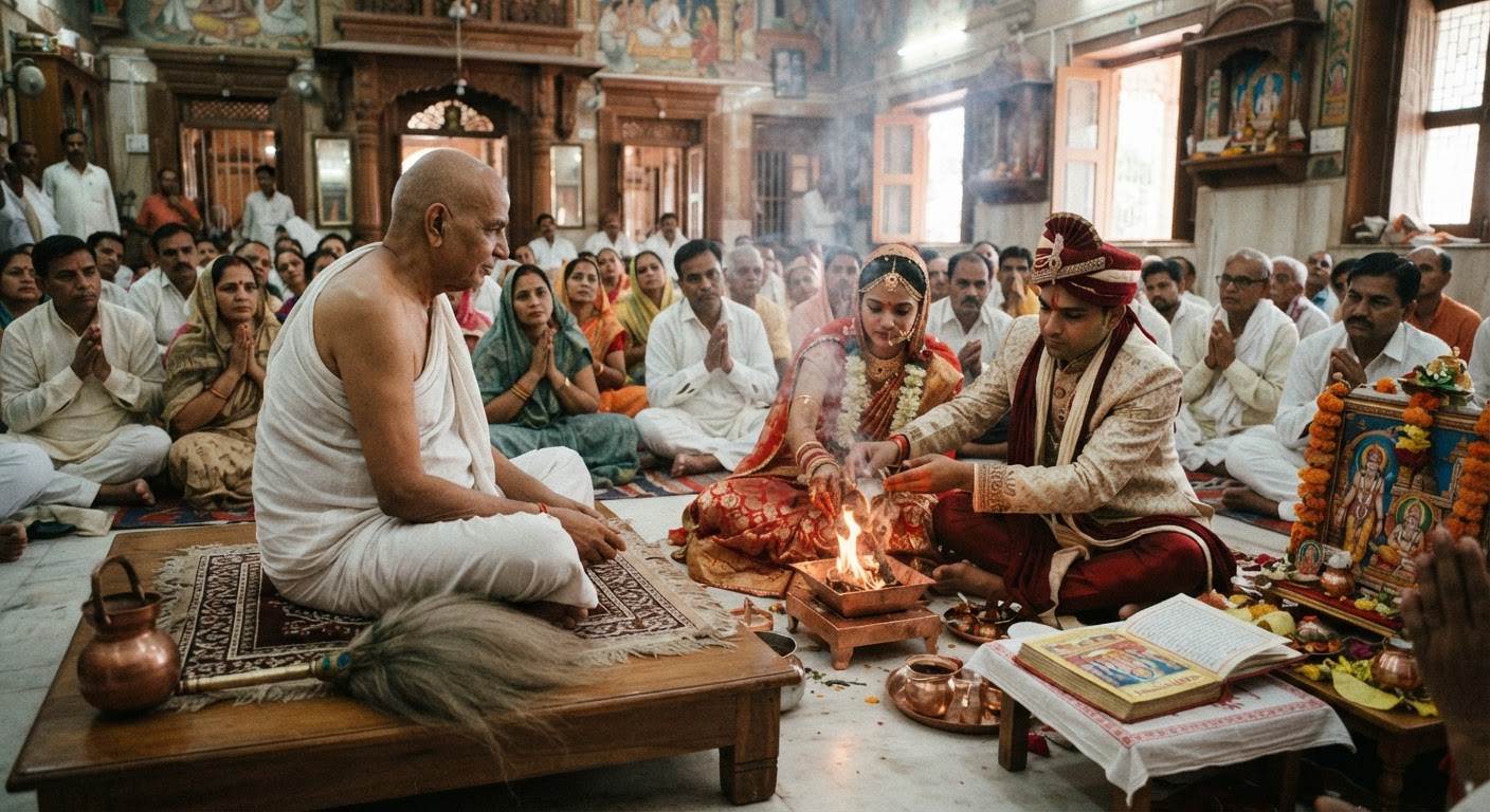 किशगंज जैन भवन में मुनि अरीजितसागर जी के सान्निध्य में हुए मांगलिक और घरेलू अनुष्ठान