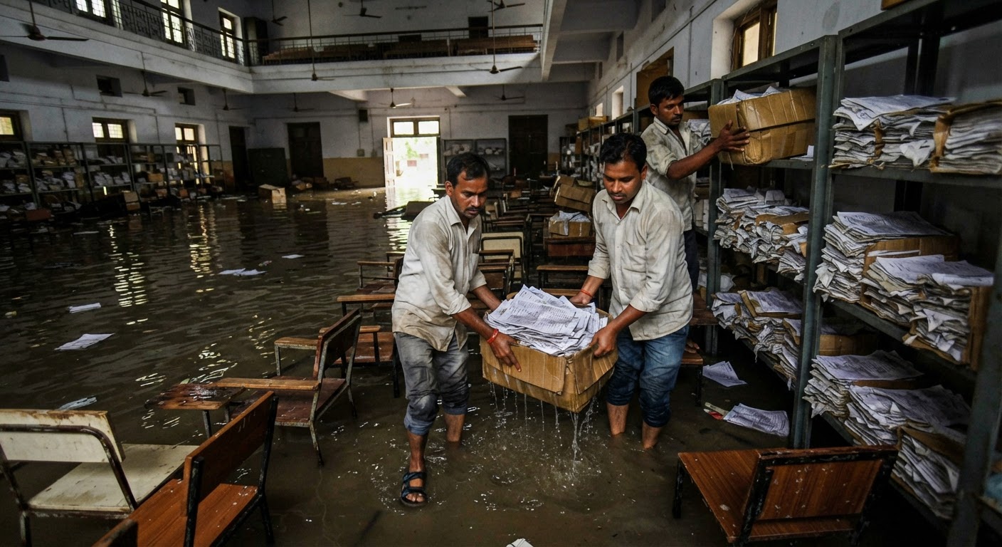 गंगा का पानी TMBU कैंपस में घुसा, कॉपियों पर बड़ा खतरा
