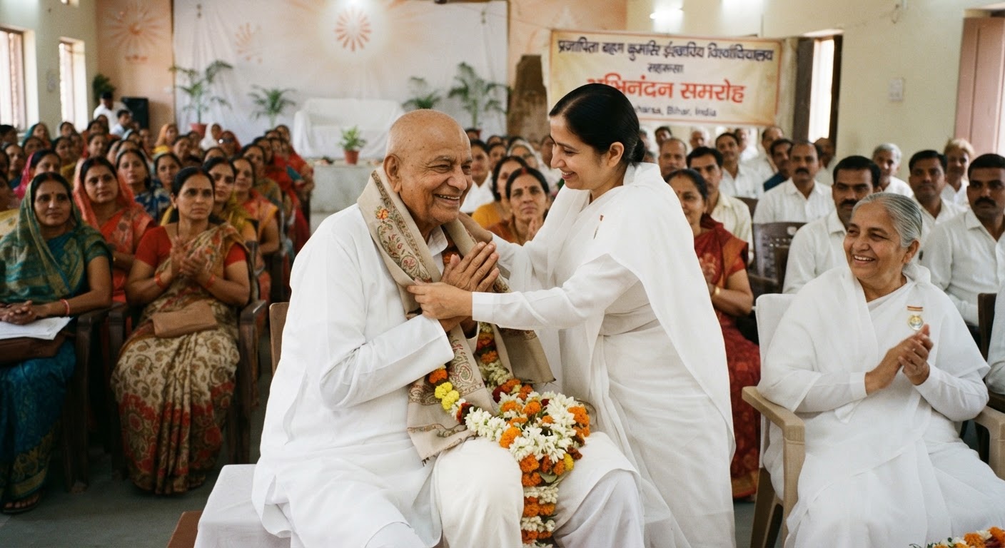 सहरसा में राजयोगी ब्रह्मा कुमार योगी भाई जी का भव्य अभिनंदन