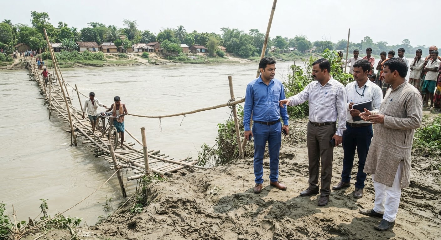किशनगंज प्रशासन की बड़ी जाँच, नदी पार करने की मजबूरी पर हुआ एक्शन