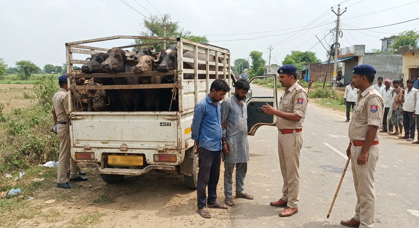 अकबरनगर में अवैध पशु परिवहन पर बड़ी कार्रवाई, दो गिरफ्तार