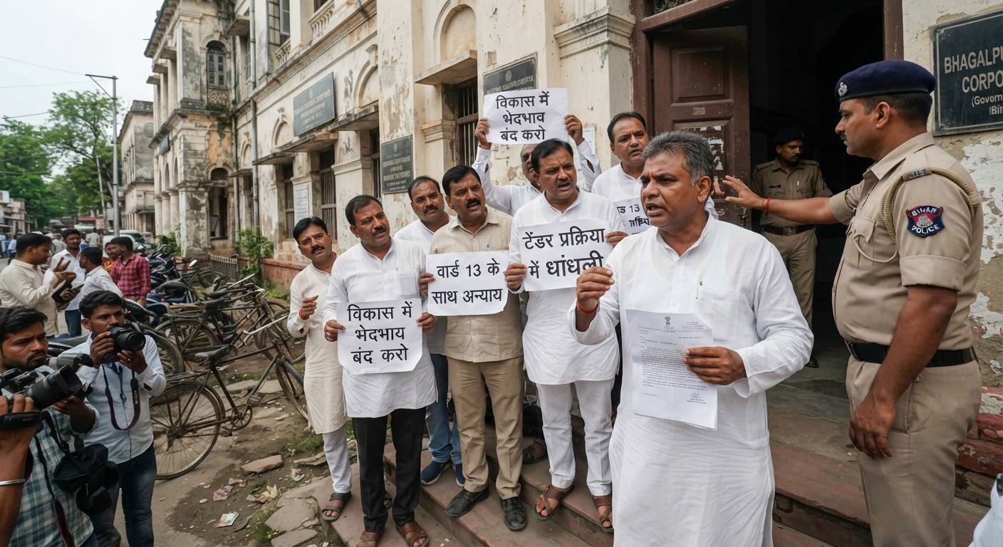 भागलपुर नगर निगम के टेंडर में भेदभाव पर वार्ड पार्षदों का फूटा गुस्सा