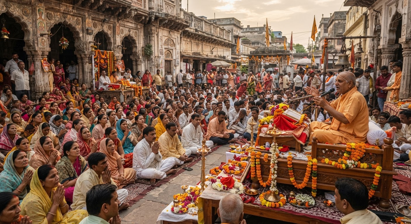 शrimad Bhagwat Katha in Bhagalpur: आज समापन हो रही सात दिवसीय कथा