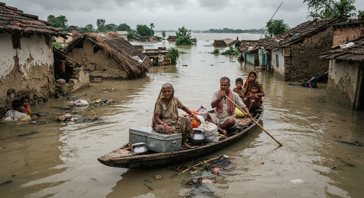 भागलपुर के गोपालपुर में बाढ़ से भारी तबाही, देखिए कैसे फंसे लोग