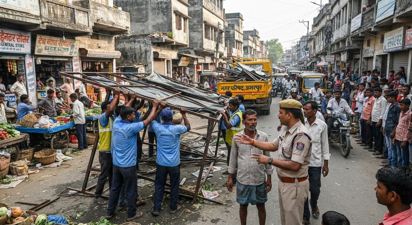 अमरपुर में आज चलेगा अतिक्रमण हटाओ अभियान, शहर की सड़कों को कराया जाएगा खाली