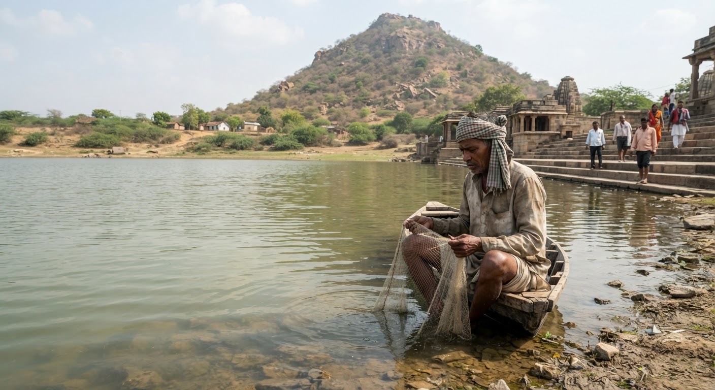 बांका के मंदार पर्वत की पापहरणी झील में मछलियां घटीं, चिंता में लोग